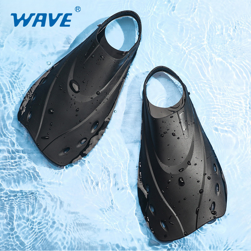 wave专业成人脚套式自由泳浮潜潜水装备 TPR男女游泳训练用短脚蹼