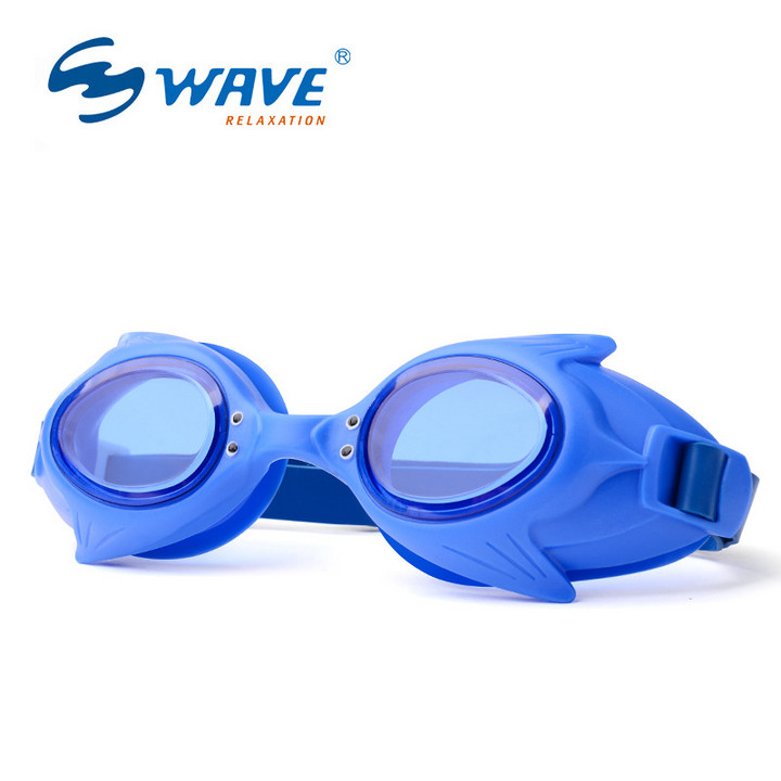wave新款儿童游泳眼镜宝宝防水男女童学游泳眼镜卡通学生儿童泳镜