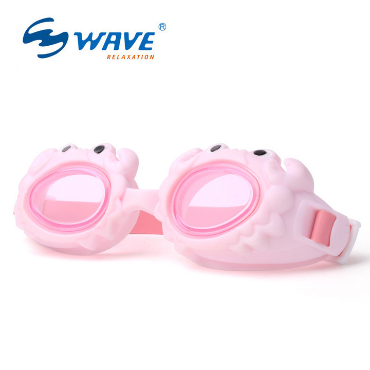 wave新款儿童游泳眼镜宝宝防水男女童学游泳眼镜卡通学生儿童泳镜