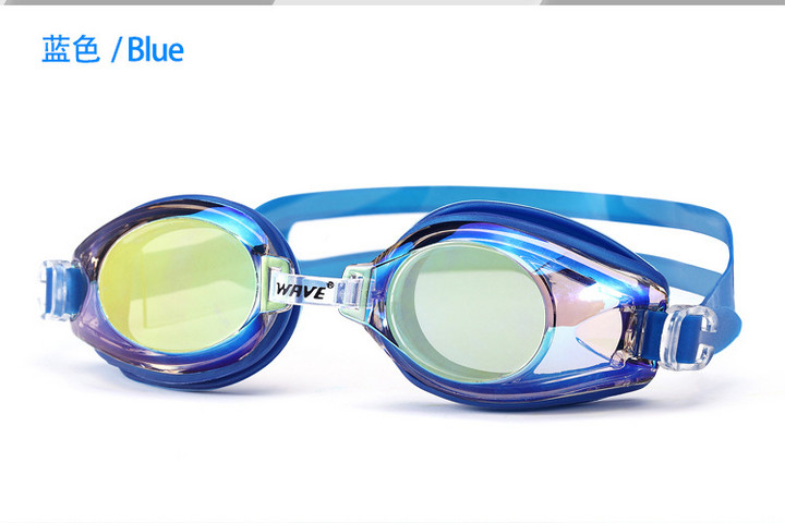 wave正品防水防雾泳镜 男女电镀平光游泳眼镜高清游泳镜防紫外线