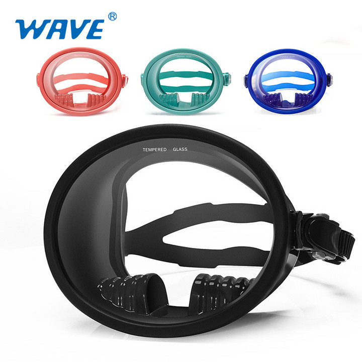 定制180°防雾自由潜水树脂镜头水肺全脸潜水椭圆形潜水浮潜镜