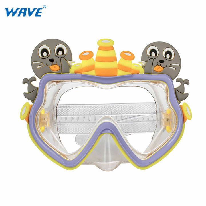 卡通动物男女童游泳眼镜男童硅胶防水防雾高清大框潜水镜儿童泳镜