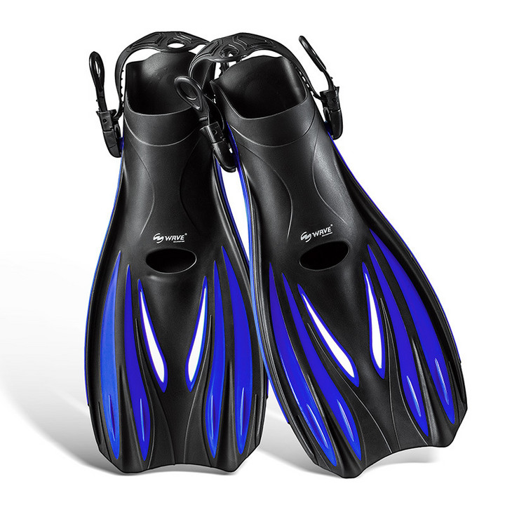 跨境热销wave专业可调节系带蛙鞋男女自由泳潜水游泳装备脚蹼