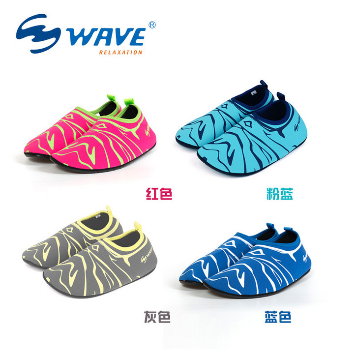 wave新款男女运动潜水沙滩鞋 赤足贴肤软成人防滑游泳涉水溯溪鞋