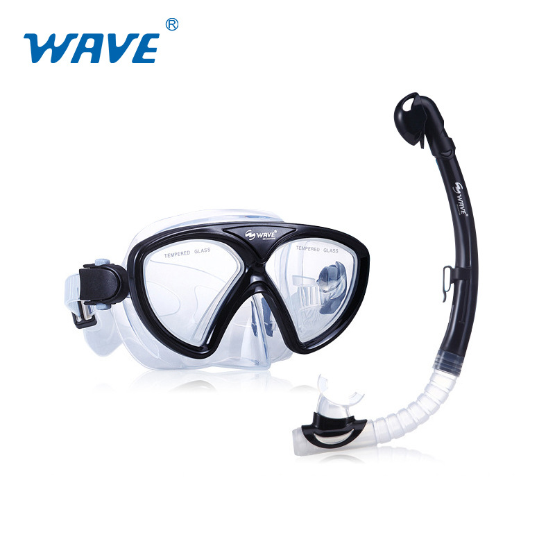 wave专业新款青少年潜水装备 儿童浮潜两件套高清呼吸管潜水镜