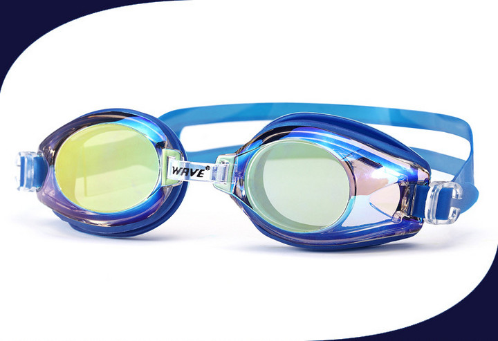 wave正品防水防雾泳镜 男女电镀平光游泳眼镜高清游泳镜防紫外线