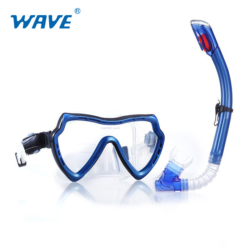 wave支持小批量定制防雾潜水镜全干式呼吸管套装浮潜潜水镜