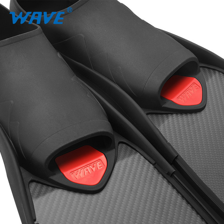 wave工厂定制专业自由潜蛙鞋 浮潜装备鲨鱼皮水肺深潜碳纤维脚蹼
