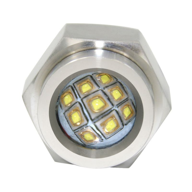 CREE LED 芯片 9x3W 单色迷你直径 30MM 1/2" NPT 白色 12V 排水塞船 LED 水下海洋海洋灯